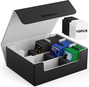 Kartendeck Case für Sammelkarten 1800+, Sammelkarten Aufbewahrungsbox mit 10 Teilern - Bild 1 von 12
