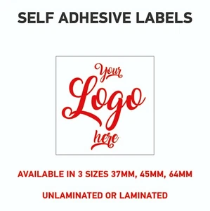 LOGO Printed Square Stickers, Personalised Stickers - Company Name Labels Flower - Picture 1 of 6