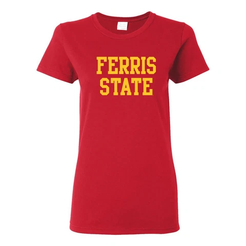 Ferris State University Bulldogs Basic Block Ladies Tee - Red Cover