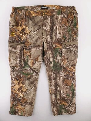 Real Tree Pants Mens XXL Brown Camo Cargo Fleeced Water Wind Resistant Hunting - Image 1 of 4
