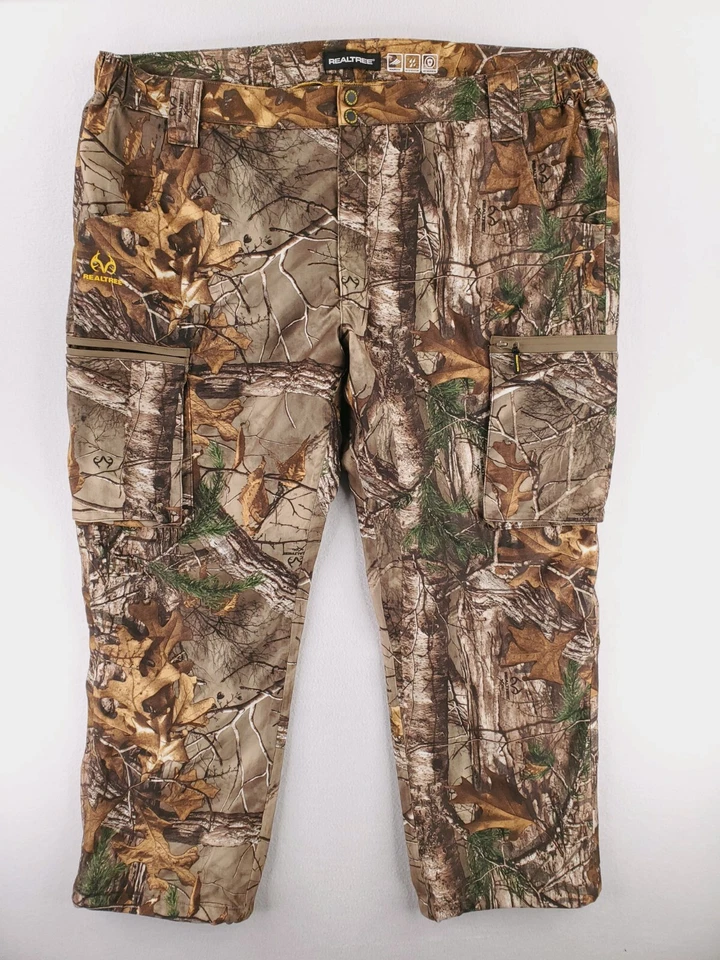 Real Tree Pants Mens XXL Brown Camo Cargo Fleeced Water Wind Resistant Hunting - Image 1 of 4