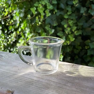 Brocca panna semplice gancio ancoraggio vetro spesso trasparente vintage 2,5" 1/4 tazza - Foto 1 di 3