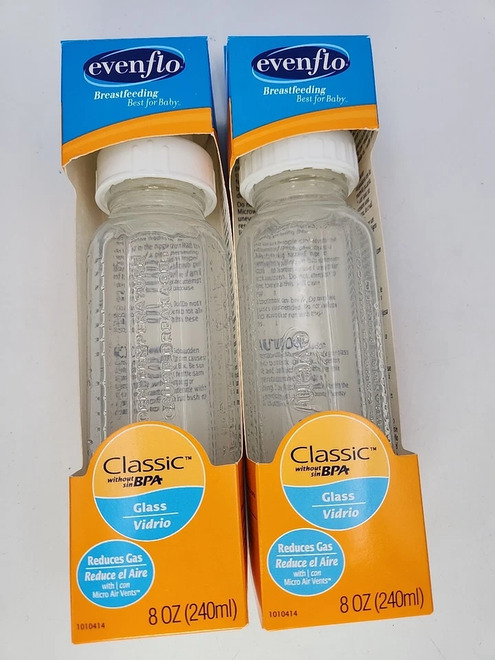 6 Evenflo Classic Glass Nurser Bottle 8 Oz Slow Flow 1010414 G3a