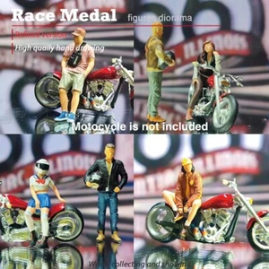 CR 1:64 Painted Figure  Model ature Resin Diorama Motocycle Scene People - Picture 1 of 13