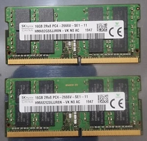 Memoria para portátil SK Hynix PC4-21300 PC4 2666V 32GB 2X16GB DDR4 2RX8 2666MHz 260pin - Imagen 1 de 1