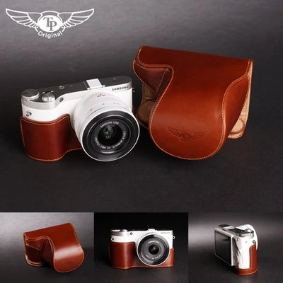 Handmade Full Real Leather Camera Case Bag Cover for Samsung NX300 20-50mm Lens - Image 1 of 4