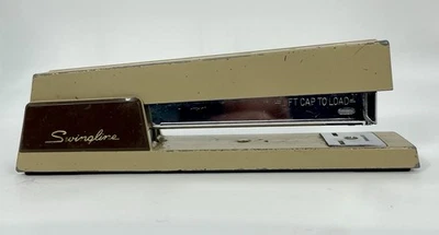 Vintage Swingline 767 Metal Desktop Stapler Tan Brown Grain USA Made - Image 1 of 4