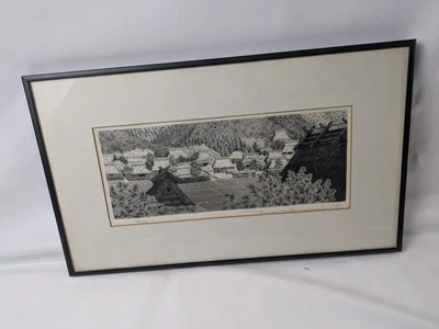 Grabado estampado cobre firmado por Ryohei Tanaka "Mountain Village 004" 100/150 1979 Foto 1 de 4