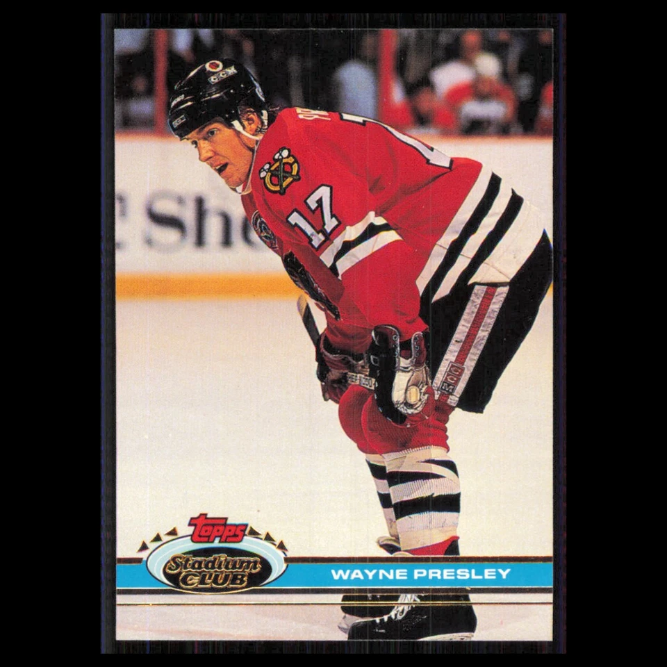 Wayne Presley #215 1991 Topps Stadium Club Chicago Blackhawks Hockey Card NHL NM - Image 1 of 3