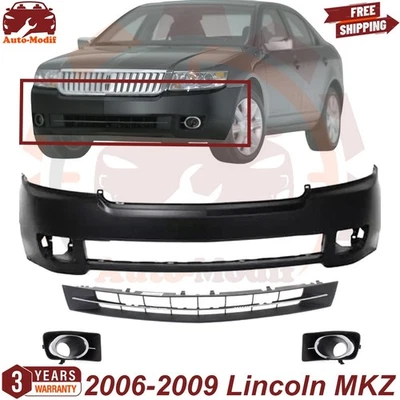Front Bumper Cover Fascia Paintable & Grille Assembly For 2006-2009 Lincoln MKZ Foto 1 de 4