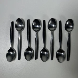 8 Eldan ELD2 Spoons Black Handle Japan Stainless Steel 4.75” Tea Dessert Spoons - Picture 1 of 8