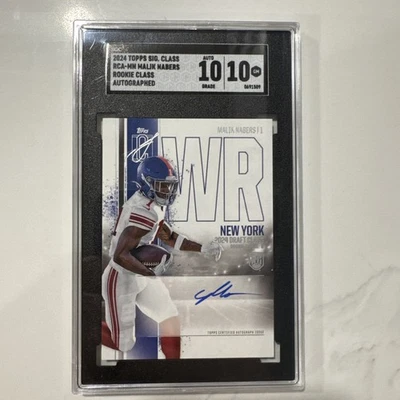 2024 Topps Signature Class Rookie Class Autographs Malik Nabers #RCA-MN Sgc 10 - Image 1 of 2