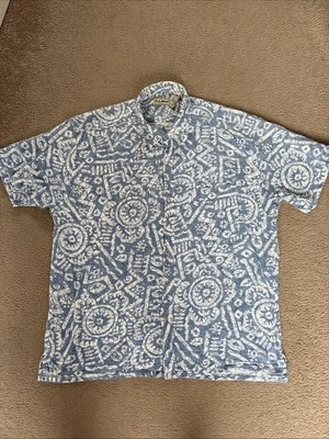LL Bean Vintage Men's White/Blue Button Shirt Size Large (2380) - Image 1 of 4