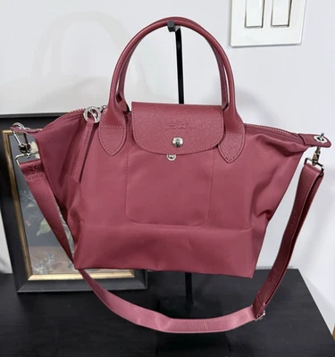 NWOT Longchamp Le Pliage Neo Medium Crossbody Satchel Bag RED ORANGE AUTHENTIC - Image 1 of 4