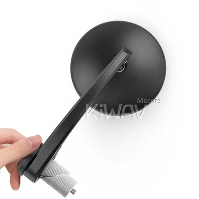 Bar end mirrors Eclipse round black fits 1" hollow bar ID 17-24mm fits Victory - Image 1 of 4