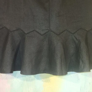 Black 100% Linen SKIRT 18W Trumpet Flare Summer Wedding Guest Party Career 18 38 - Picture 1 of 13