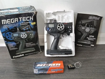 Futaba Mega Tech 3PM FM 40MHz Transmitter & Receiver Set 3 Channel RC Radio Set - Image 1 of 4
