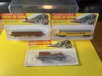 LONE STAR-TREBLE-O-TRAINS GRÚA DE FRENO/PASAJERO BR + PASAJERO DE EE. UU. NUEVO EN PAQUETE RARO L-#2BC Foto 1 de 4