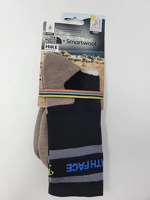 NUEVO CON ETIQUETAS SmartWool x The North Face Caminata Cojín Dirigido Negro Calcetines Grandes Lg L Foto 1 de 4