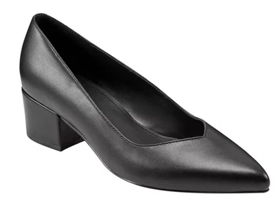 Zapatos de salón de vestir Marc Fisher Labore de tacón ancho sin cordones negros talla 10 Foto 1 de 4