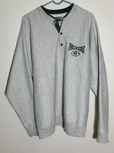 Vtg Legends NFL Green Bay Packers Embroidered Button Sweatshirt Mens 2XL USA - Picture 1 of 10
