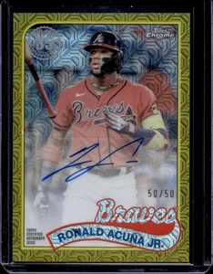 2024 Topps Silver Pack Ronald Acuna Jr 1987 Gold Auto 50/50 Braves 2T89C-56 - Picture 1 of 2