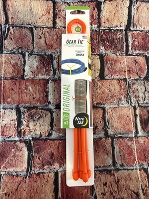Nite Ize 2-Pack Gear Tie Reusable Rubber Twist Tie, 24" - Bright Orange SEE DESC - Image 1 of 4