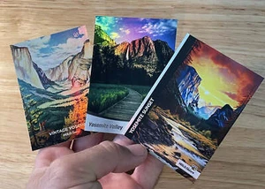 3 Yosemite National Park California Holographic Trading Cards from GleeBeeCo - Picture 1 of 2