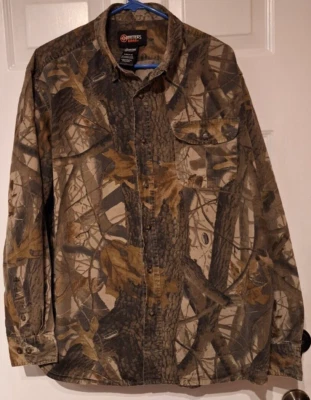Outfitters Ridge XL Camouflage Shirt Realtree Hardwoods Button Up Hunting Camp - Image 1 of 4
