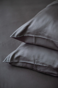 Organic Bamboo Pillowcase Set - Extra Soft & Hypoallergenic (Charcoal)