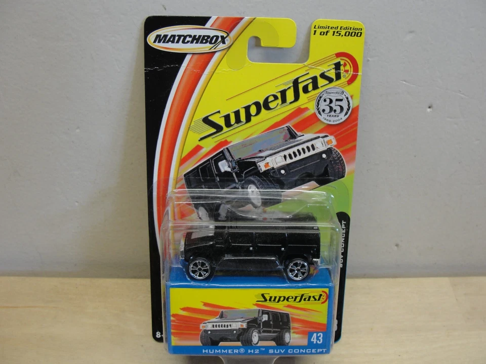 Nuevo Matchbox Superfast Hummer H2 2004 SUV Concept escala 1:64 fundido a presión #43 Foto 1 de 1