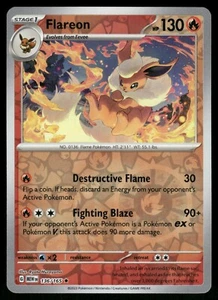 Tarjeta de Pokémon Flareon Reverse Holo casi nueva 136/165 escarlata y violeta 151 - Imagen 1 de 1