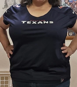 NFL Team Apparel Womens Navy Jersey Houston Texans Size 2XL  - Picture 1 of 8