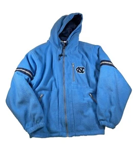 Vtg Y2K Champion North Carolina Tar Heels Full Zip Hoodie Blue Polyester Sports - Picture 1 of 14