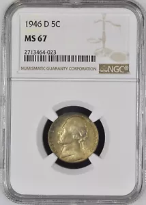 1946-D 5C Jefferson Nickel NGC MS67 2713464-023 - Picture 1 of 2