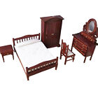 Dollhouse Wooden Furniture Classical Bedroom Set 1:12 Miniature Accessories