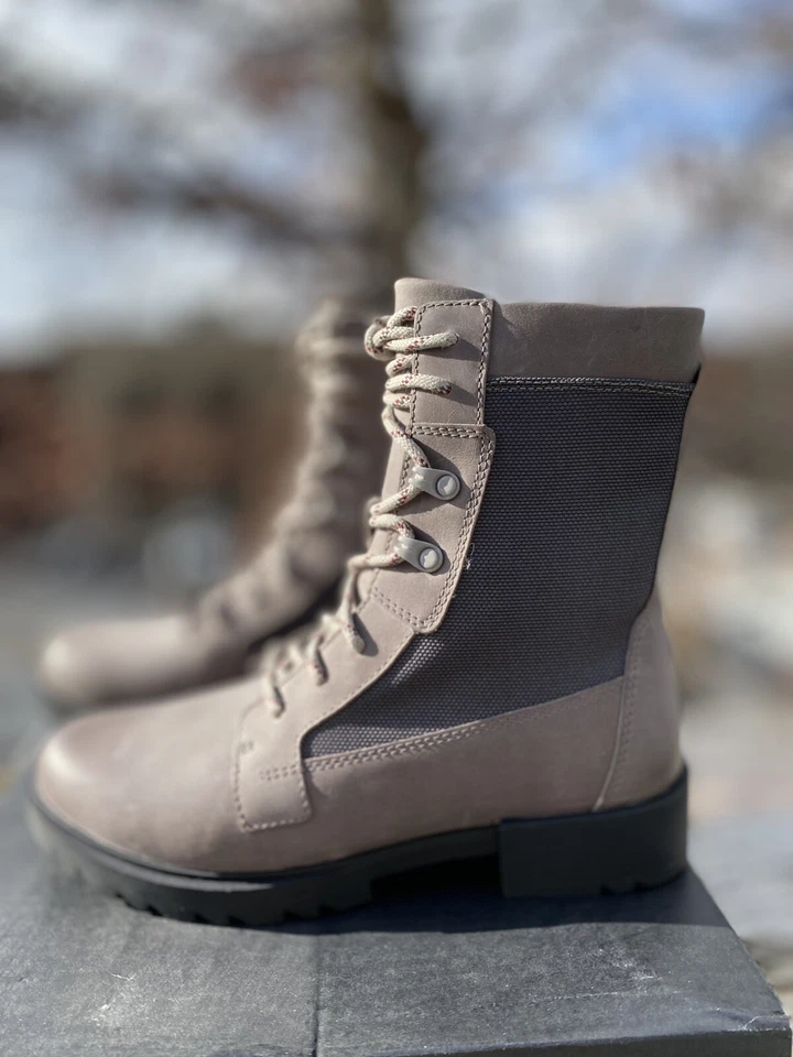 Sorel Emeries II Lace WP Women Winter Leather Boots Size 7 Color Quarry Grill