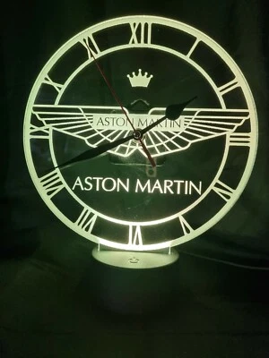 Aston Martin LED neon Clock engraved on Acrylic neon sign APP control