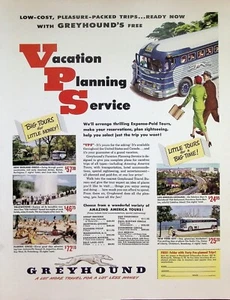 VINTAGE 1950s Print Ad ~ Greyhound Buses ~A lot more travel for a lot less money - Picture 1 of 1
