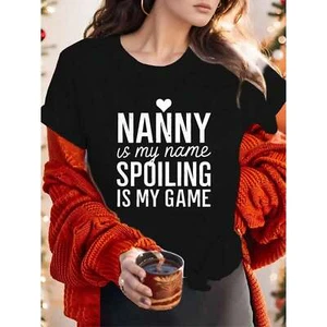Letter Printed Short Sleeved T-shirt for Women's Comfort T-shirt - Picture 1 of 12