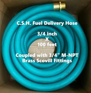 CSH 3/4" x 100ft. Fuel Hose Assembly 250 psi Coupled with 3/4" (M)NPT - Picture 1 of 2