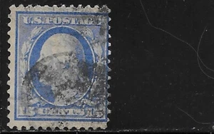 US 382, 1910-11, 15C Washington, Ultramarine, Used, NG, NH, F/VF - Picture 1 of 1