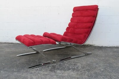 Sillón y otomana DIA Mid Century moderno cromado 5751 Foto 1 de 4