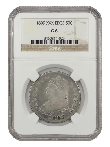 1809 XXX EDGE CAPPED BUST 50c NGC G/VG6 VERY ELUSIVE EARLY VARIETY Cover