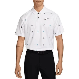 Nike Tour Dri-Fit Icon All Over Print Golf Polo White Men's Size M FQ0426-100 - Picture 1 of 13