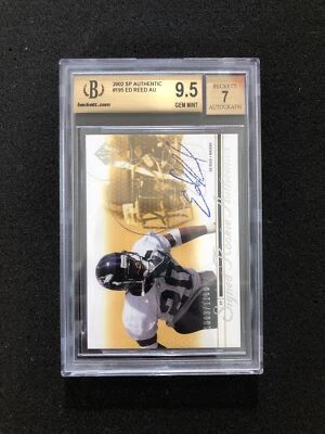 2002 Upper Deck SP Authentic ED REED #195 BGS 9.5 💎 ROOKIE AUTO 💎 1063/1150 - Image 1 of 2