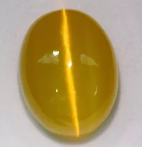 90.45 Ct Natural Chrysoberyl Yellow Cats Eye Oval Cabochon Cut Loose Gemstone - Picture 1 of 9