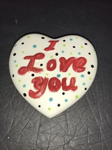 “I Love You” Trinket Heart Shaped Ceramic Dish With Lid - Picture 1 of 4