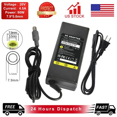 90W AC Adapter Charger for Lenovo Thinkpad T430 T60 T61 T400 T410 T420 T430 20V - Image 1 of 4