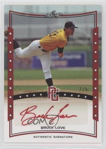 2014 Leaf Perfect Game Showcase Auto Red /5 Brock Love #A-BL1 Auto